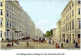 III 61 Der Rödingsmarkt von der Seite des Burstah 1846