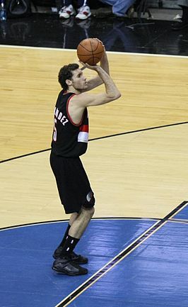 Rudy Fernández als speler van Portland Trail Blazers