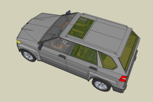 স্কেচআপ তৈরি একটি গাড়ির একটি মডেল