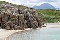 Platja de Gabhla (coneguda com a Trá an Bháid), amb Gaoth Dobhair i la muntanya Errigal al fons