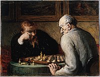 Honoré Daumier,Les Joueurs d'échecs, 1863.