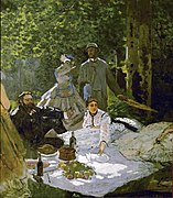 Le Déjeuner sur l'herbe, de Monet (partie centrale, 1865)