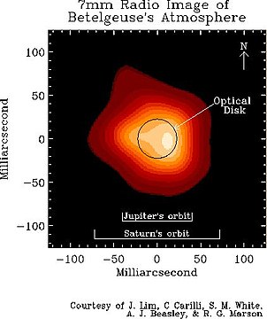 Radioastronomische Aufnahme bei einer Wellenlänge von 7 mm