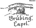 L'église de Grubingen sur la carte du Spessart de Paul Pfinzing de 1594.