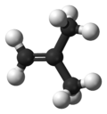 Molecuulmodel van isobuteen