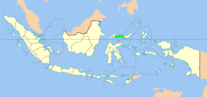 Map showing Gorontalo province in Indonesia