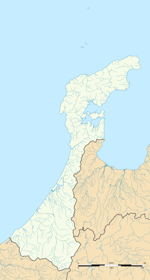 能登半島地震 (2024年)の位置（石川県内）