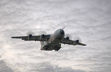 An A400M flying