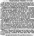 Lettre d'Halna du Fretay, maire de Plonévez-Porzay, à propos d'une offrande royale à la chapelle de Sainte-Anne-la-Palud en 1841 (Journal des débats politiques et littéraires du 24 avril 1841).