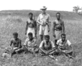 Captain Martin Clemens, Australian Coastwatcher on Guadalcanal rendered invaluable services to the Marines. These natives were all members of the Solomon Islands police force.