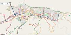 Mapa konturowa Caracas, w centrum znajduje się punkt z opisem „Ambasada Rzeczypospolitej Polskiej w Caracas”