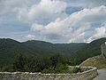 Sljeme sa TV tornjem,, pogled s dvorca Medvedgrad.