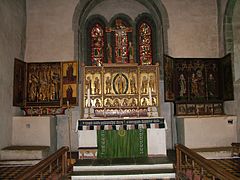 Inside Trondenes Church, the only medieval church in Troms