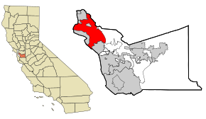 Poziția localității Oakland, California