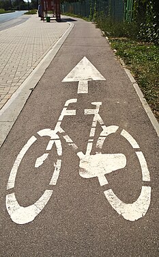 Cycling along this path