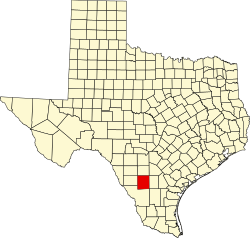 map of Texas highlighting La Salle County