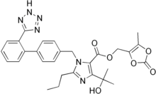 Estrutura química de Olmesartan