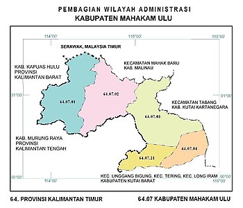 Peta Kabupaten Mahakam Ulu