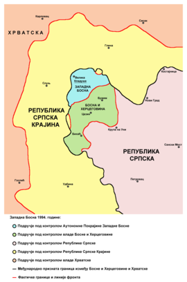 Положај Западне Босне 1993.