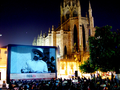 Open-air screening at Guadalajara Film Festival.