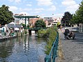 De Sint-Agnetebrug over de Coupure met in de achtergrond de Leie