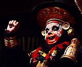 Actor representando la Sugriva en la forma Koodiyattam del teatro sánscrito