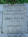 memorial tablet for Wall victim Olga Segler (died September 1961) at Bernauer Straße