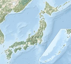 Mapa konturowa Japonii, na dole po lewej znajduje się punkt z opisem „Sikoku”