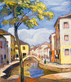 Venice label QS:Len,"Venice" label QS:Lhu,"Velence" Unknown date. oil on cardboard medium QS:P186,Q296955;P186,Q389782,P518,Q861259 . 59 × 49.5 cm (23.2 × 19.4 in). Private collection institution QS:P195,Q768717