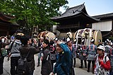 大國魂神社の宝物殿から出された御太鼓（くらやみ祭 2013年5月撮影）