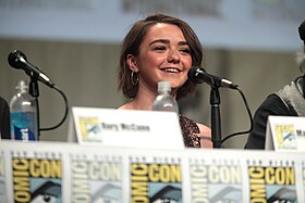 Maisie Williams, interprète d'Arya Stark dans la série télévisée, au Comic Con de San Diego en 2014.