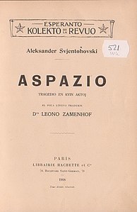 Aspazio tradukita de Leono Zamenhof(eld. 1908)