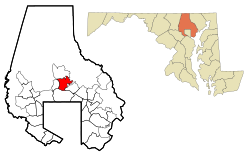 Location of Lutherville, Maryland