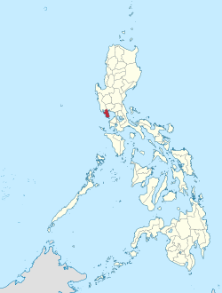 Map of the Philippines with Bataan highlighted