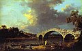 Prvý most na olejomaľbe Old Walton Bridge od Canaletta (1754)