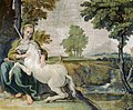 Domenichino, A Virgin with a Unicorn, (working under Annibale Carracci), 1604 – 1605, fresco, Farnese Palace, Rome.