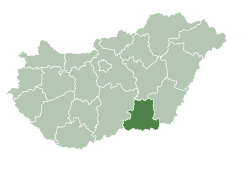 Csongrád-Csanád County within Hungary