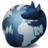 Waterfox's computer icon: Artistic impression of Earth's moon tinted blue