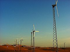 Some of the over 4000 wind turbines at Altamont Pass, California, USA.