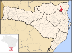 Localização de Jaraguá do Sul em Santa Catarina