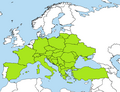 Cerambyx cerdo range map