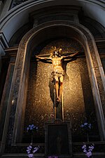 Cristo en la Cruz. Trasaltar del retablo mayor.