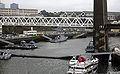 Le pont Gueydon, presque en-dessous de la travée du pont de Recouvrance