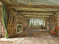 Interior at Haddon Hall, signed, watercolour, 19 x 25 cm