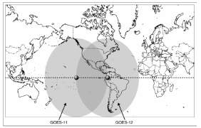 Coverage map of GOES-11 and GOES-12 when active (2007).