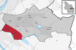 Lage des Stadtteils Humboldt/Gremberg im Stadtbezirk Köln-Kalk