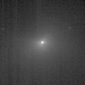 This image shows comet Tempel 1 as seen through the clear filter of the medium-resolution camera on NASA's Deep Impact spacecraft. It was taken on July 1, 2005, when the spacecraft was 2,446,529.1 kilometers (1,520,273 miles) away from the comet. Five images were combined together, and a logarithmic stretch was applied to enhance the coma of the comet.