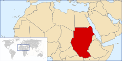 Map of Sudan before South Sudanese independence on July 9, 2011