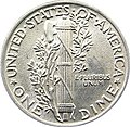 Yhdysvaltalainen Winged Liberty Dime -kolikko vuosilta 1916–1945.