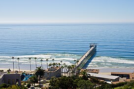 Scripps Pier in front of the aquarium.